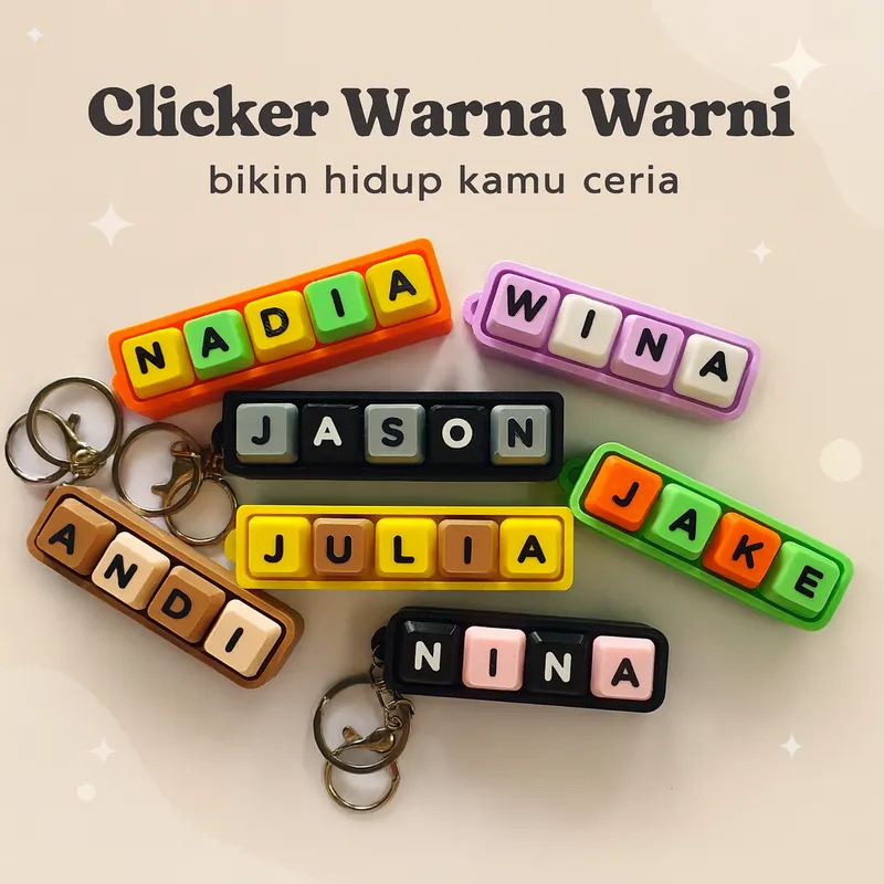 Keychain Keyboard Custom | Mechanical Switch Fidget Keycaps | Gantungan Kunci Keyboard K23X